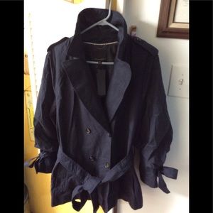 Banana Republic navy blue trench coat. NWT
